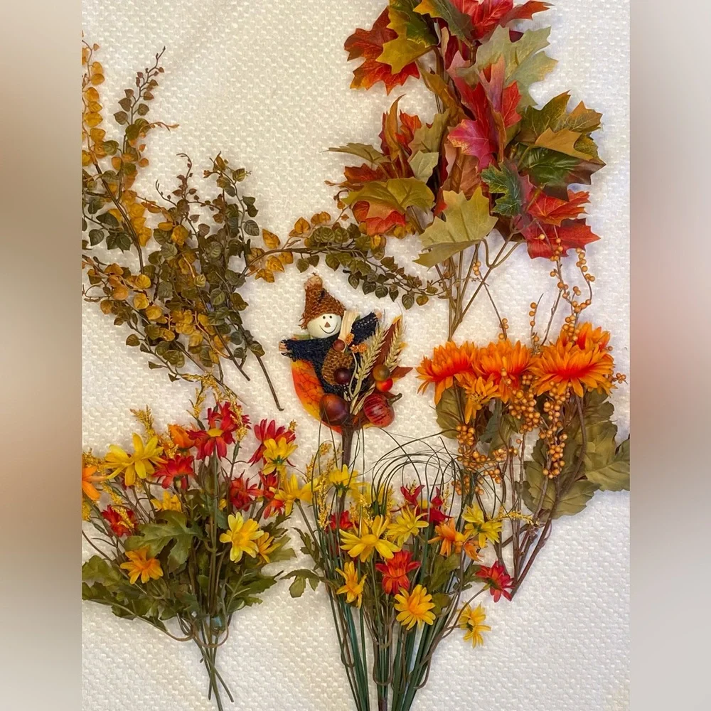 Lot of Autumn Faux Flora pieces